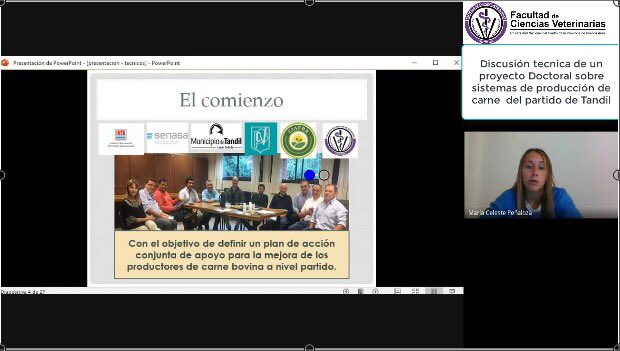 cfmacha's tweet photo. Avances del proyecto de sistemas de producción de carne vacuna de Tandil, explicado por Vet. Celeste Peñaloza, en el marco de la mesa interinstitucional convocada por FCV @UnicenARG
#simulacion #simugan #conglomerado #datos #doctorado #DesarrolloSostenible https://t.co/JWVTmqUHG5
