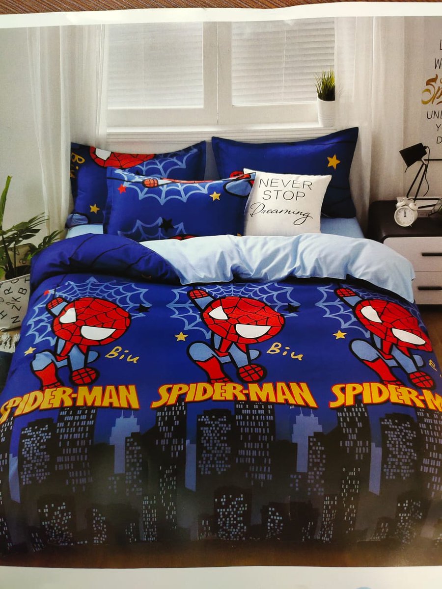 New stock alert! Kids duvets going for 3k slightly negotiable. They come with 1 bedsheet and 2 pillow cases.