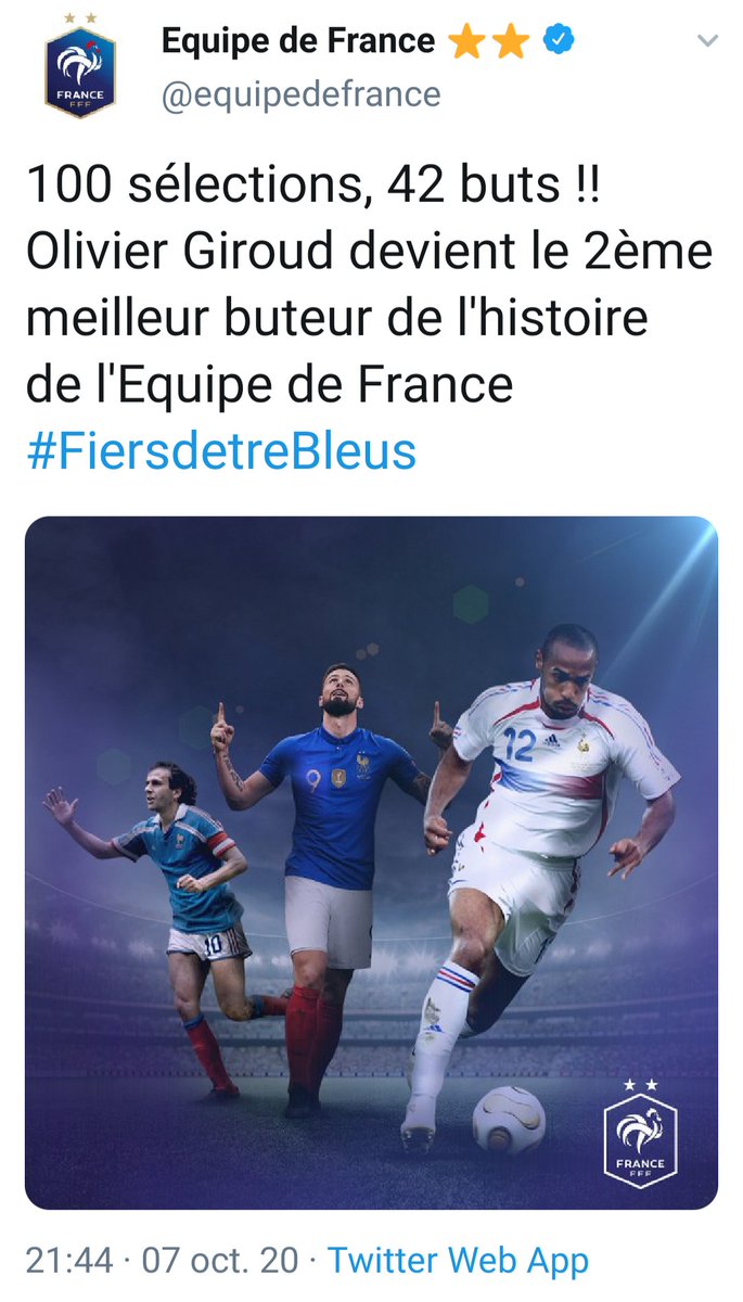 En fait le 7ème
Eugénie Le Sommer 82 buts.
Marinette Pichon 81 buts
Marie-Laure Délie 65 buts
Gaëtane Thiney 58 buts
Thierry Henry 51 buts
Camille Abily 47 buts
Olivier Giroud 42 buts
@lesdegommeuses <a href="/bbarbusse/">Béatrice Barbusse</a>
