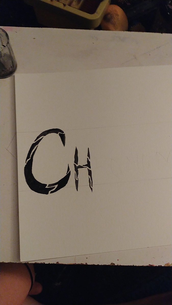 So now I'm gonna continue "inking" my letters. I don't start in with color until all the black paint is laid down. I will continue this thread when I move on to the next step!