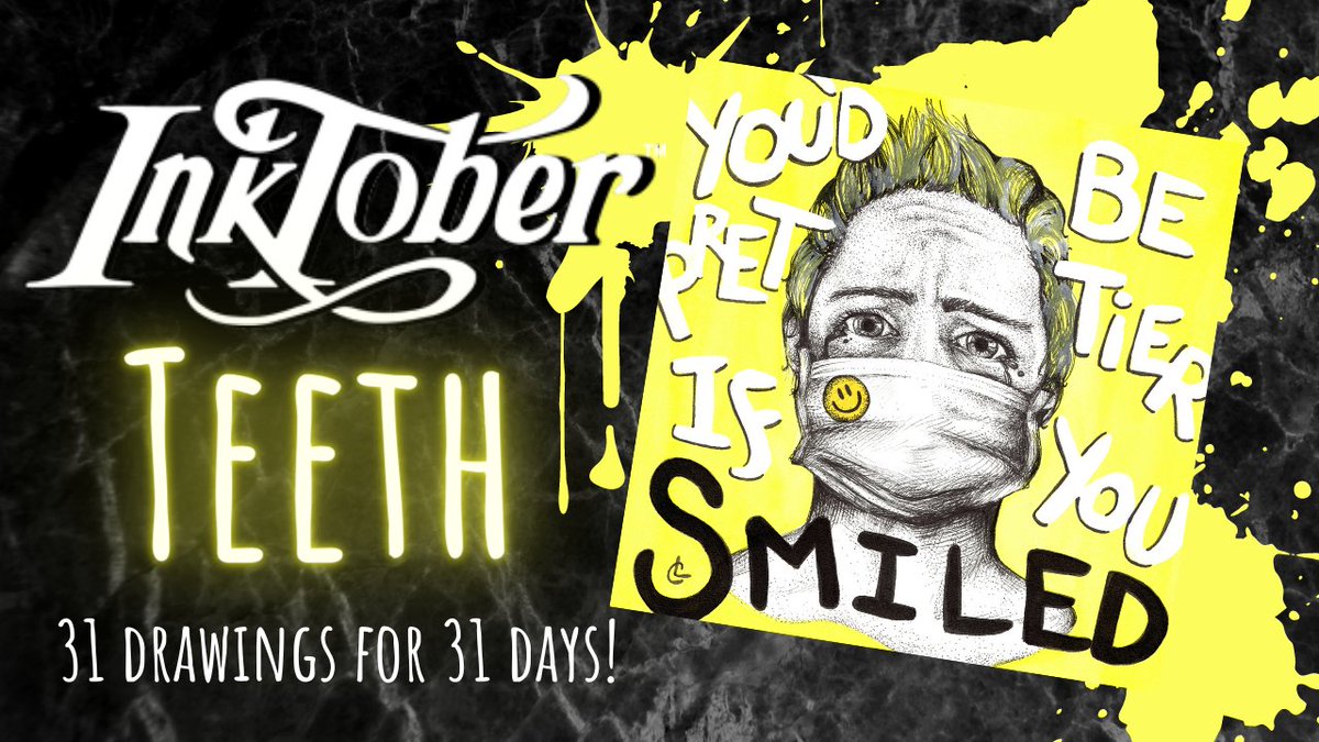 LizaCompass's tweet photo. https://t.co/7EQ8Q3mJpA
💛 NEW VIDEO ALERT! 💛 So, what exactly does this drawing have to do with TEETH? Watch today’s time lapse to find out! 🦷 
#inktober2020 #inktober #inktoberteeth  #inktoberday8 #inktoberchallenge #selflove #COVID19  #artistsontwitter #smile #BeHappy https://t.co/W92FDBWtTy