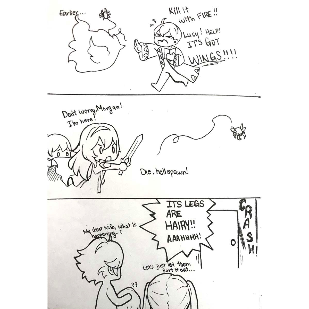 lor3nacchii's tweet photo. Fire Emblem Inktober Day 6 - Beetle~ 

Based off of Morgan and Lucina’s sibling support convos xD 

#fireemblemawakening #lucinafireemblem #chromfireemblem #robinfireemblem #comics #mangastyle #feawakening #ファイアーエムブレム #ファイアーエムブレム覚醒 https://t.co/U3aHaUjBAt