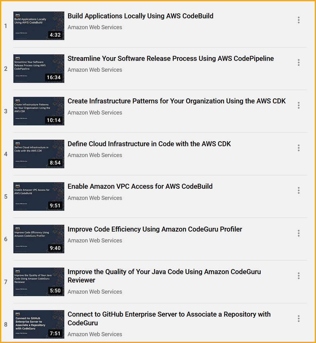 #AWS Developer Tools and Services - Eight new videos: youtube.com/playlist?list=…