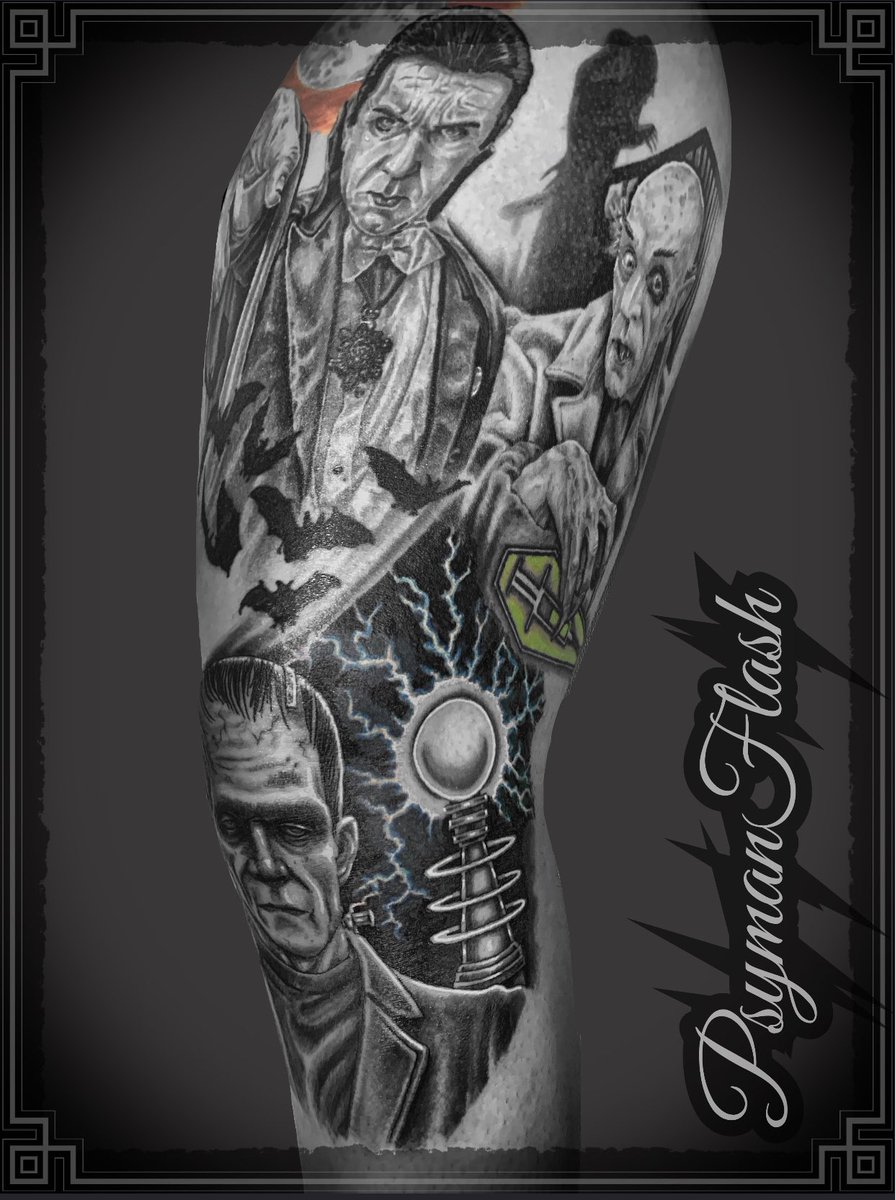 Not tweeted anything for a while, here’s a recent addition to the classic horror leg piece #horror #Halloween2020 #frankenstien #TattsOctober