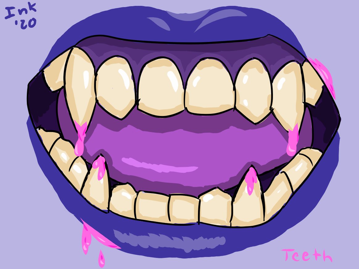MidniteMarigold's tweet photo. #inktober2020 teef https://t.co/Y78w9TN8FS