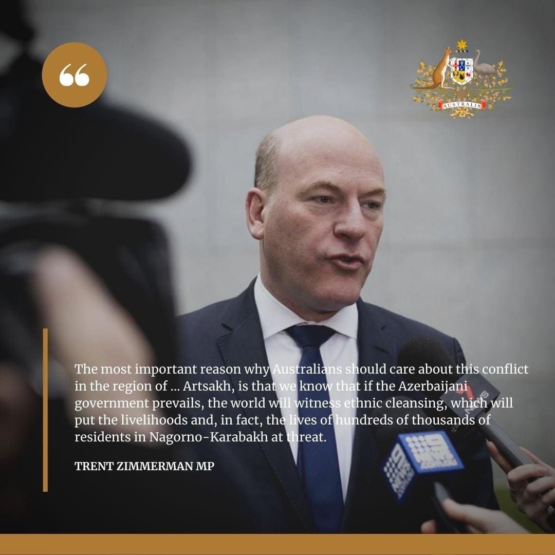 BREAKING! Trent Zimmerman MP in Australian Parliament: This Conflict is the Result of Azerbaijani Actions

READ THE REST AND WATCH VIDEO AT anc.org.au/news/Media-Rel…

---

#ArtsakhStrong #StopAliyev #StopErdogan #RecognizeArtsakh