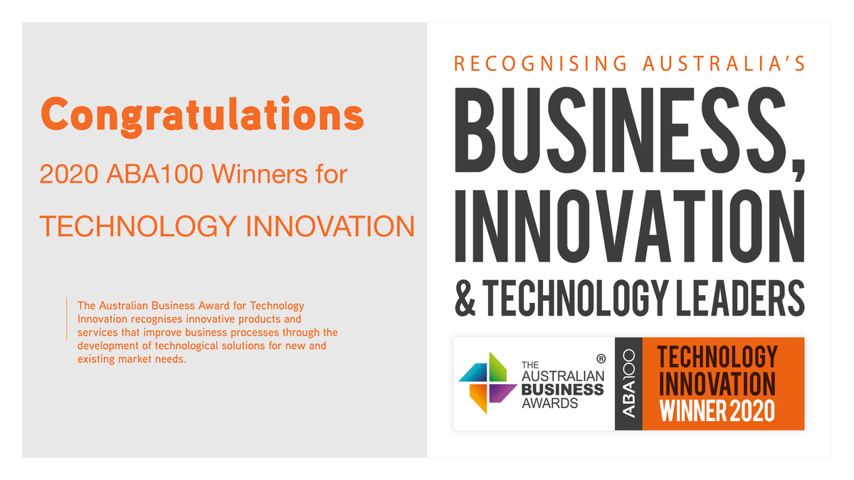 aubizawards's tweet photo. The 2020 Australian Business Award Winners for Technology Innovation (TIA) Announced. #AustralianBusinessAwards #ABA100 #ABA #TechnologyInnovation #BusinessInnovation #Innovation To find out more visit: https://t.co/DlFmwcm01a https://t.co/AQS7MYb3AE