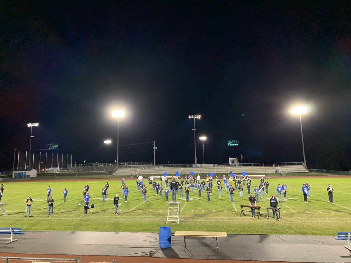 The High School Marching Band takes the field. <a href="/etownPAschools/">etownPAschools</a>