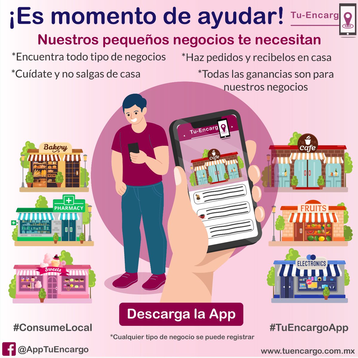 AppEncargo's tweet photo. ¿𝗧𝗲 𝗴𝘂𝘀𝘁𝗮𝗿𝗶𝗮 𝗿𝗲𝗰𝗶𝗯𝗶𝗿 𝘁𝗼𝗱𝗮𝘀 𝘁𝘂𝘀 𝗰𝗼𝗺𝗽𝗿𝗮𝘀 𝗱𝗲𝗹 𝗺𝗲𝗿𝗰𝗮𝗱𝗼 𝗲𝗻 𝗰𝗮𝘀𝗮?
Descarga nuestra App, te muestra a todos tus pequeños negocios cerca, podrás hacerles pedidos y realizar cotizaciones de productos sin salir de casa.
#TuEncargoApp https://t.co/37Be5Uxvw4