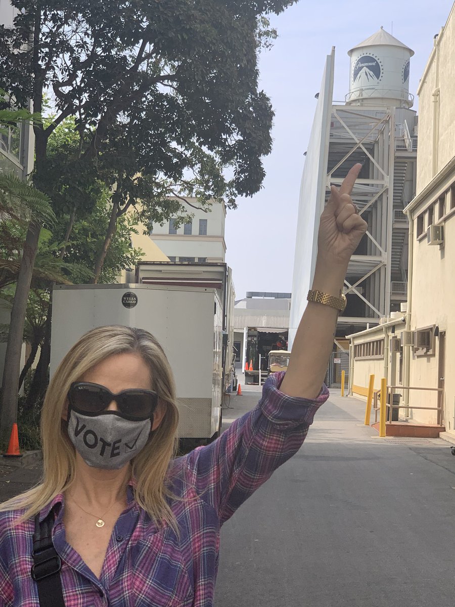 MarleeMatlin's tweet photo. I stopped by @ParamountPics studio for some post production work on the  #WestWingReunion special airing on  @hbomax on 10/15. Meanwhile, here’s some trivia: I first visited the studio when I was 14.  @hwinkler4real invited me and my family and he gave me powerful words of advice https://t.co/zScdvDxnoA