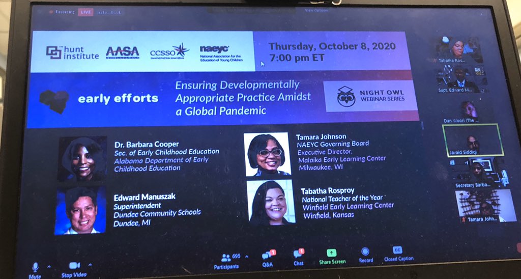 ManuszakEdward's tweet photo. What a privilege to be on such a powerhouse panel! Amazing leaders all around! TY @Hunt_Institute for this opportunity to share all the great things @DundeeViking is doing and #AASAEarlyEd and #rowlikevikings are doing! @DanWuori @jsiddiqi7 @AASAHQ @MASASupts https://t.co/YHLFTezqa4