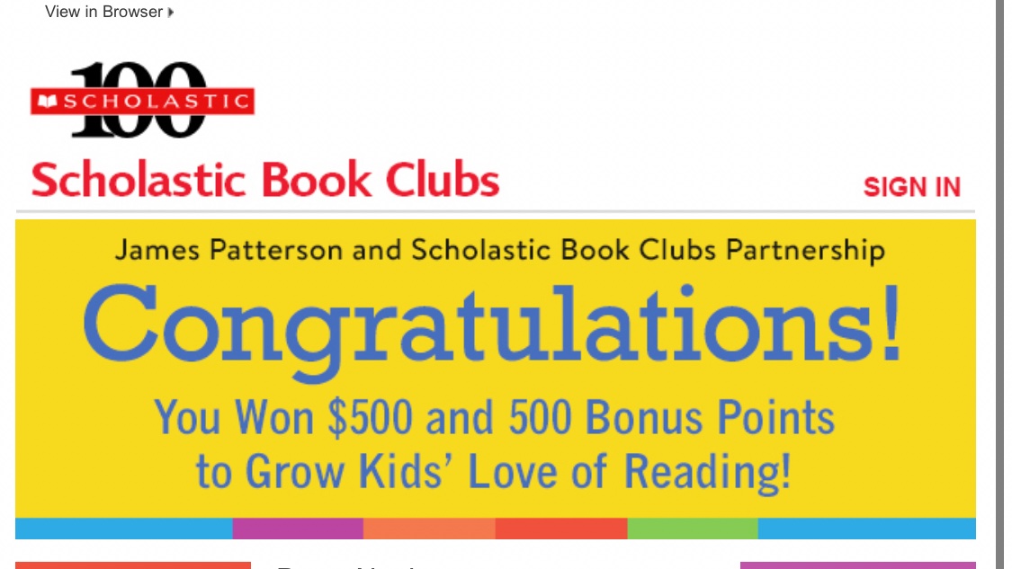alesha_wening's tweet photo. So turns out last June I entered a contest to win money for books for my classroom (I may have forgotten this happened...) Guess what? I won!! Diverse books here we come!! My students and I thank you @ScholasticClub @Jamespattersonbooks #PattersonPledge https://t.co/kPDXklbmuV