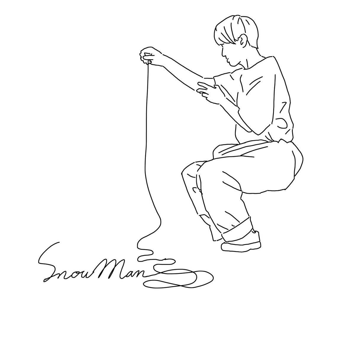 こしあん子 Snowman Snowman線画