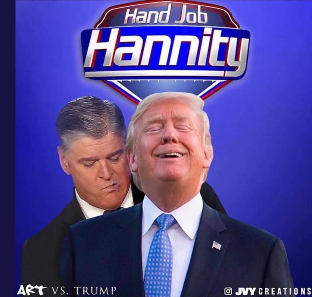 TsunamiRenee's tweet photo. @realDonaldTrump @seanhannity @FoxNews Oh, joy! I'll be sure to tune in to your incessant whining tirades. I bet Hannity will enjoy πHe should wear a mask tho! #CaptainCovid #Handity https://t.co/IlURVkvUXY