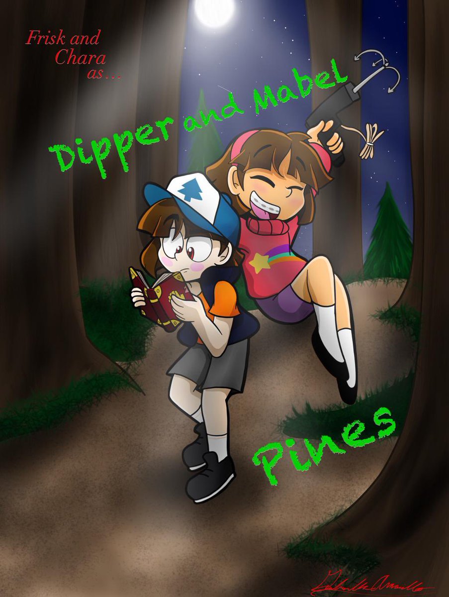 CanadianWitxh's tweet photo. Knock Knock-

It’s WF!Chara and WF!Frisk at your door, dressed as the Pines Twins 

Give them candy or try to scare them?
#OpenRP #SpookyRP https://t.co/jbdjM6fah8