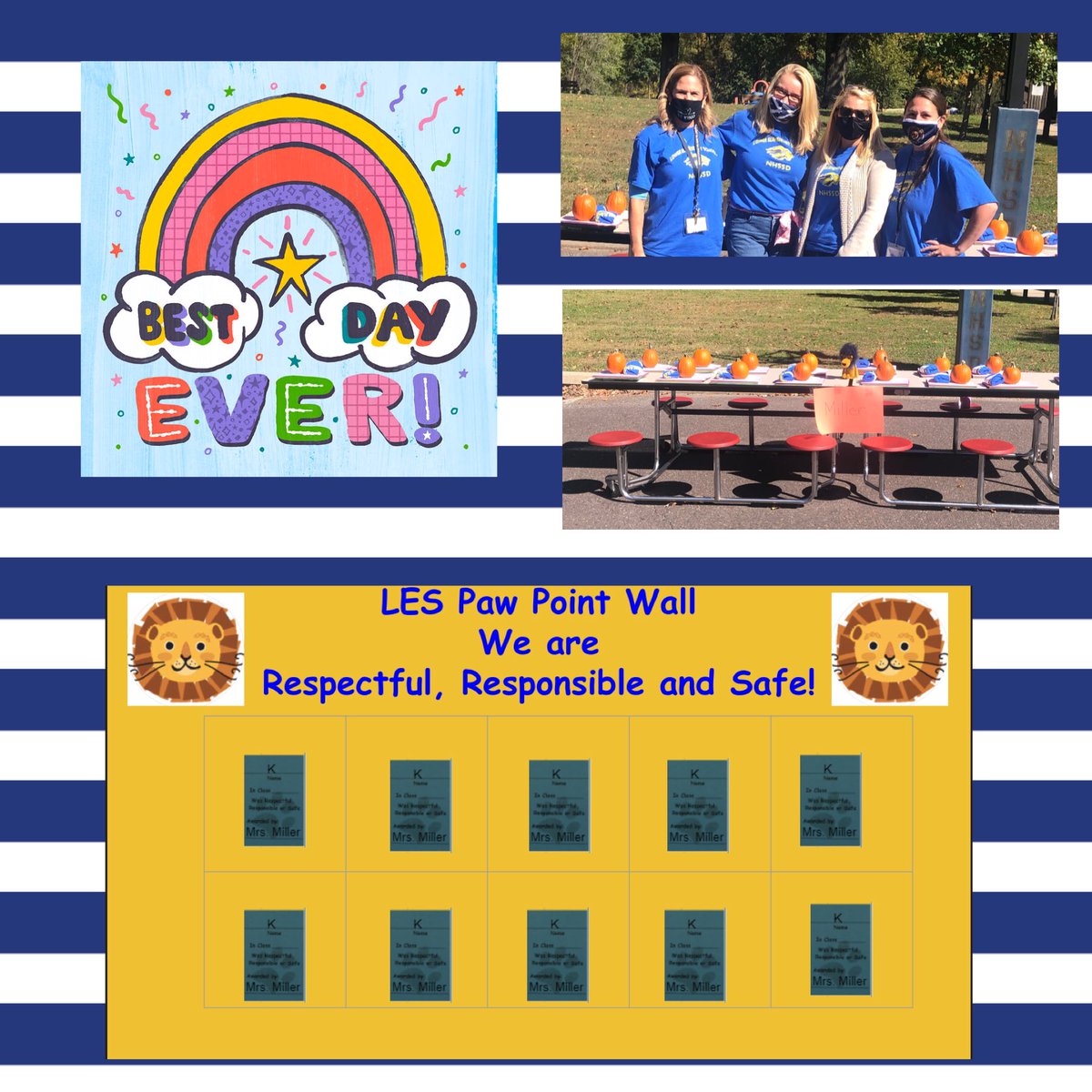 You did it!!!!
AMAZING Job Kindergarten!!!
You earned your 1st grade level reward for showing Our Core Values each and every day!  
We are Respectful, Responsible, Safe and Kind!!! #SWPBS We can’t wait to see the special and unique pumpkins you create! 💗💙🎃🦁🎃💙💗
@NHS_LES
