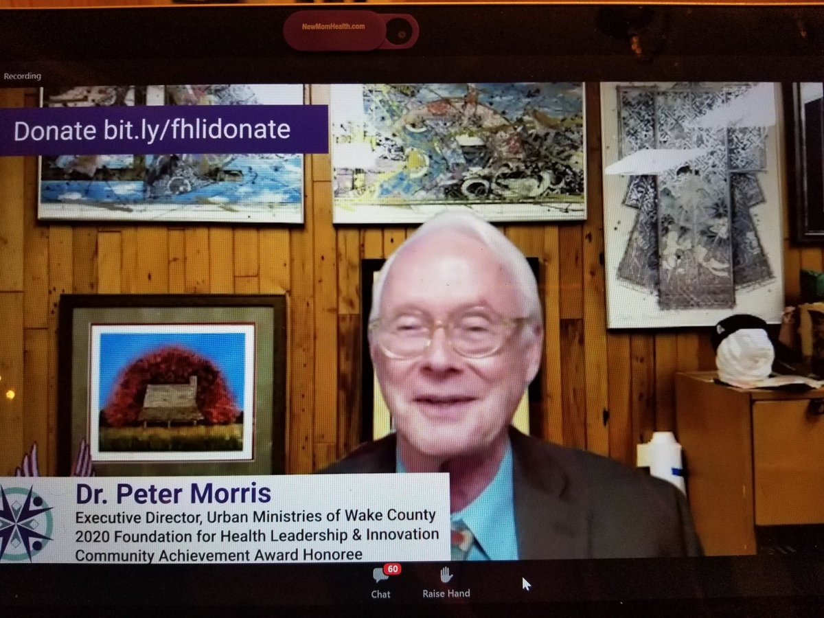 NCIOM's tweet photo. Congratulations to @NCMedJ editor-in-chief Dr. Peter Morris for receiving the @foundationhli Community Achievement Award at tonight’s #2020bernstein dinner! A well- deserved honor! https://t.co/GLmzLHbqo2