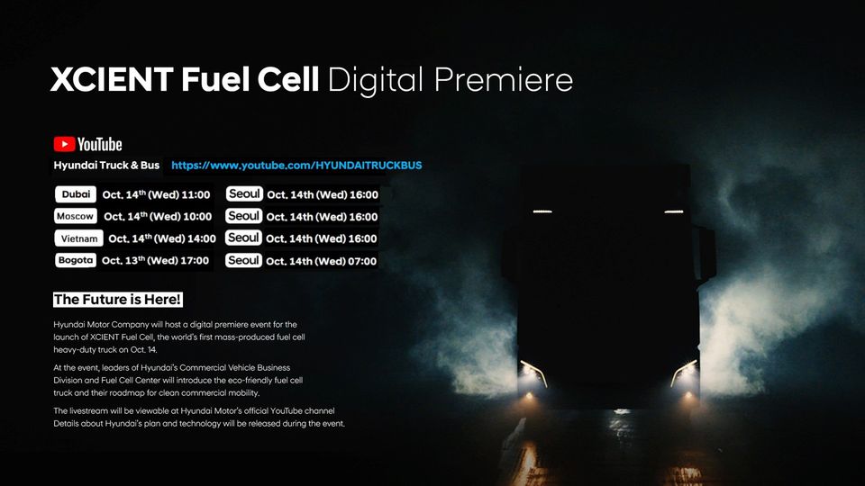 Дэлхийн хамгийн анхны Fuel cell буюу Устөрөгчөөр ажилладаг хөдөлгүүртэй ачааны автомашин болох #Hyundai #Xcient автомашины шууд танилцуулга 10-р сарын 14-ний өдөр Youtube -р хийгдэх гэж байна.
Зав гаргаж заавал үзээрэй.
#Xcientfuelcell #DigitalPremiere