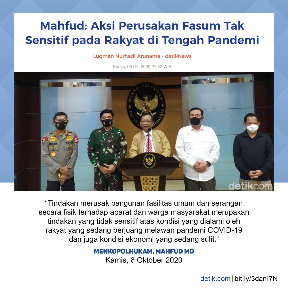 Milamariamey's tweet photo. Pemerintah memastikan akan menindak tegas para pelaku Demo anarkis, seret semua pak sampe ke cukong2nya.

#indonesiamaju
#PercayaJokowi https://t.co/MzjU1iC6Dr