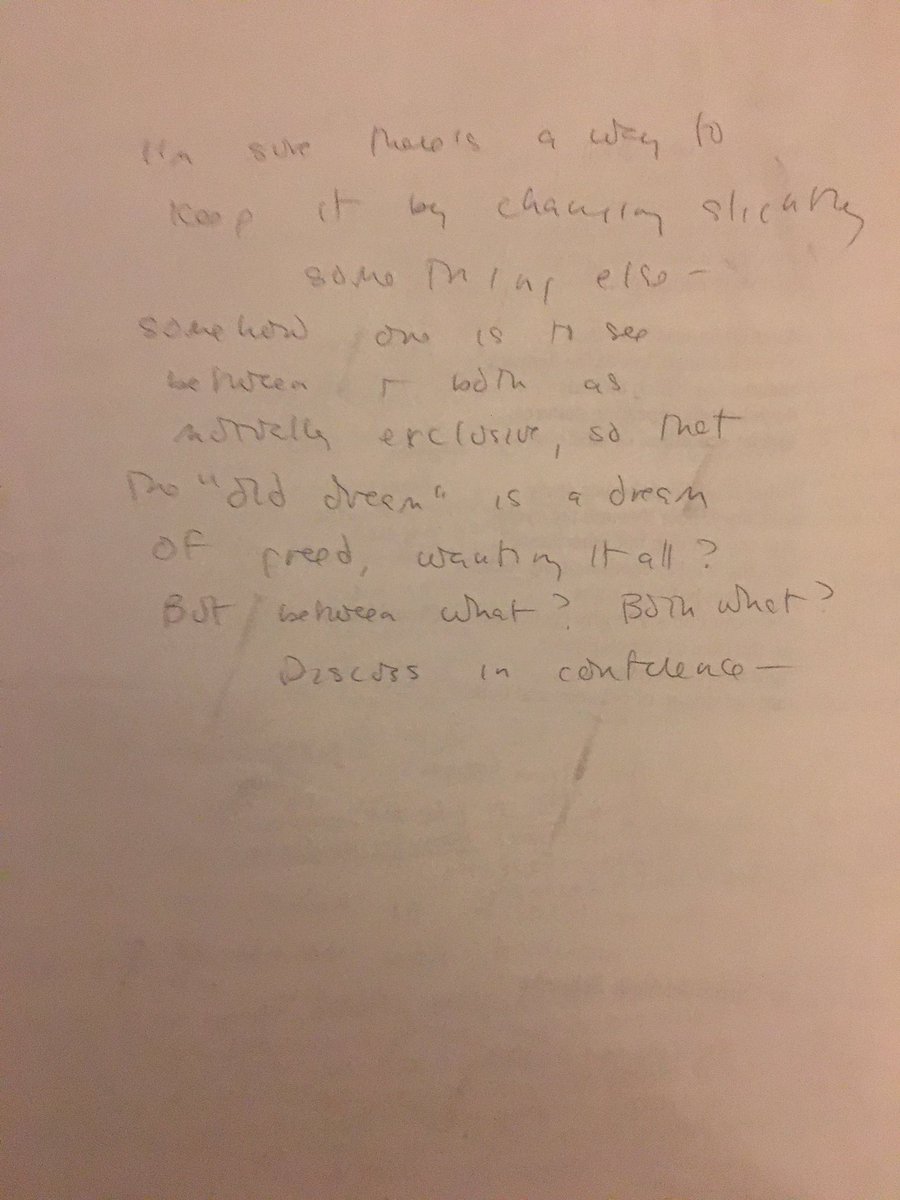 Her feedback was SO detailed and often cutting: this is the first poem I turned in, freshman year: “Sounds like diluted Hass: fine to use him, but all traces must be erased.”