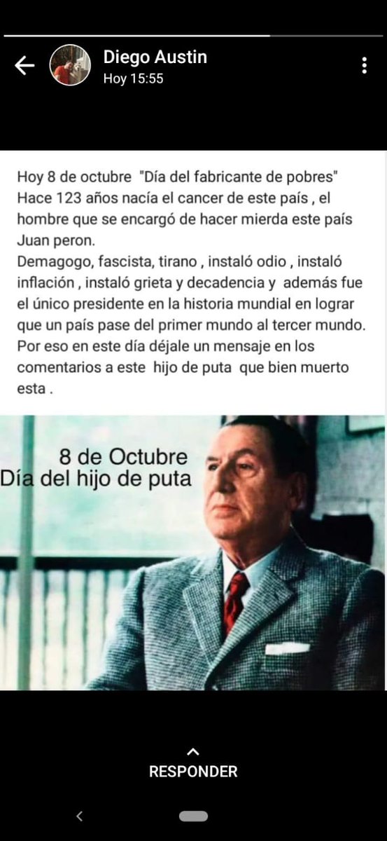 Espero que mañana tanto el Intendente @sergioongarato como el Presidente del Concejo @arqwag repudien lo manifestado por éste Concejal Nefasto que tanto daño le hace a la democracia ...