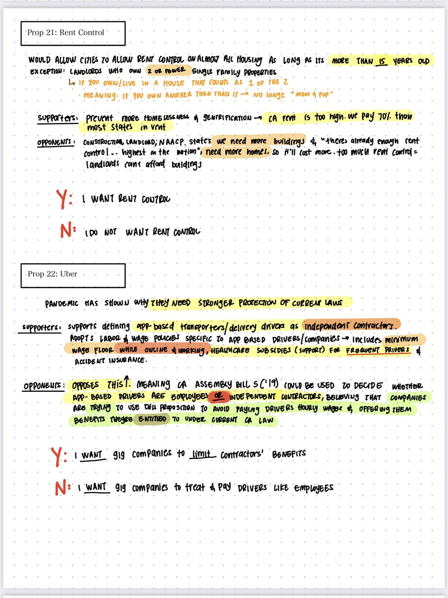 Guccivane's tweet photo. I made some notes on the propositions to help out my family members and just wanted to share https://t.co/sBjplFsStb
