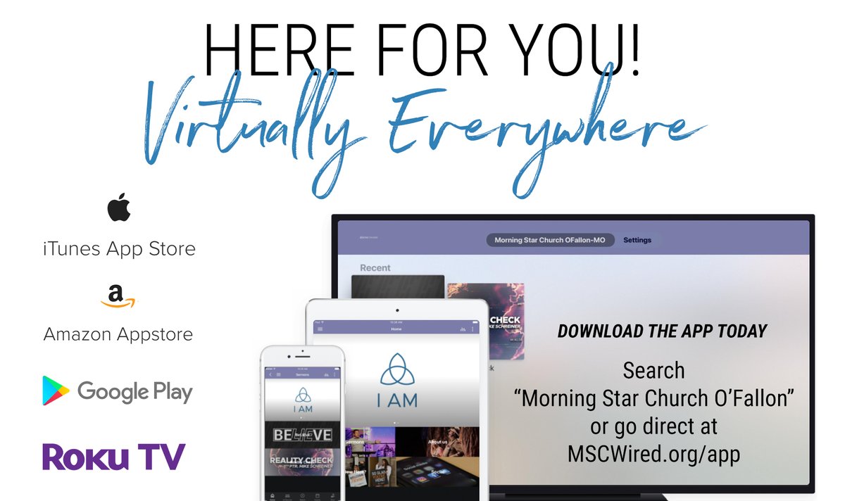 mscwired's tweet photo. Did you know you can watch our services on any device?  We have channels on YouTube, Roku, AppleTV and more.  Go to https://t.co/w1XfD7TykR to download on your phone, tablet or smart tv today! https://t.co/NkPRauwqzf