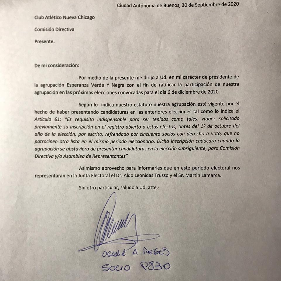NuevaChicago's tweet photo. #Elecciones2020
La Agrupacion Esperanza Verde y Negra fue oficializada para las elecciones de 2020. https://t.co/lzBwX71h4B