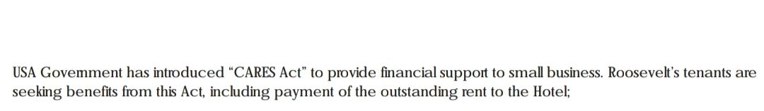 Hotel is in compliance with Bank loans, CARE act will support the hotel and 2019 revenue from USA operations was $19 million (2018:$16 million) & audited FS 2019 show no indication of closure of hotel and chairman claims that hotel is a profitable asset.Then Y GOVT is in rush?