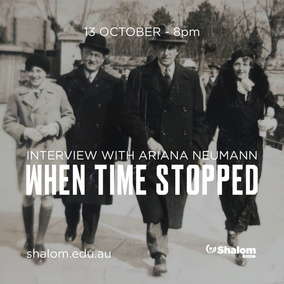 Join <a href="/SJWFestival/">SJWF</a> for an interview and live audience Q&amp;A with Ariana Neumann, author of the remarkable New York Times bestselling memoir 𝙒𝙝𝙚𝙣 𝙏𝙞𝙢𝙚 𝙎𝙩𝙤𝙥𝙥𝙚𝙙: 𝘼 𝙈𝙚𝙢𝙤𝙞𝙧 𝙤𝙛 𝙈𝙮 𝙁𝙖𝙩𝙝𝙚𝙧’𝙨 𝙒𝙖𝙧 𝙖𝙣𝙙 𝙒𝙝𝙖𝙩 𝙍𝙚𝙢𝙖𝙞𝙣𝙨.

bit.ly/3dfQ8NN