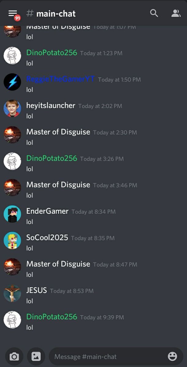 ReggieTheGamerX's tweet photo. Totally didn't intentionally get this to happen in my discord server... no, not at all 😅 https://t.co/jzmxERYM8M