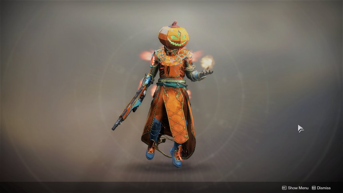 88Godspeed's tweet photo. @Bungie #FOTLFashionShow The Summoning! Evil Pumpkinhead. https://t.co/fZlsY51GvX