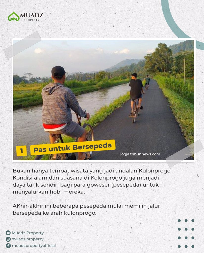 MuadzProperty's tweet image. Terbukti dengan akhir-akhir ini dimana banyak sekali pesepeda yang memilih jalur kulon progo untuk bisa sekaligus menikmati indah dan sejuknya disana.
#kulonprogoasri #visitkulonprogo #malioboro #visitjogja