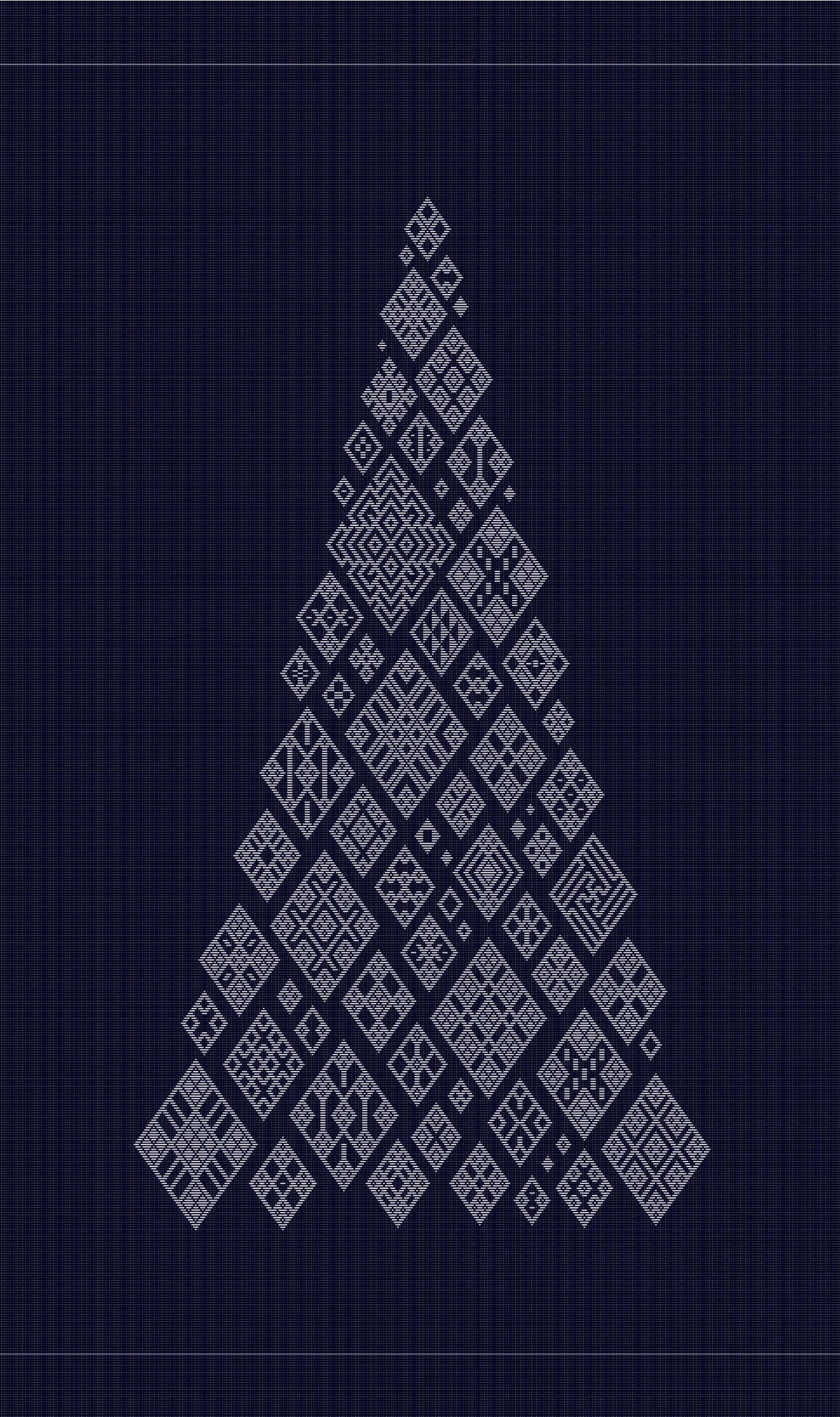 こぎん刺し クリスマスツリータペストリー