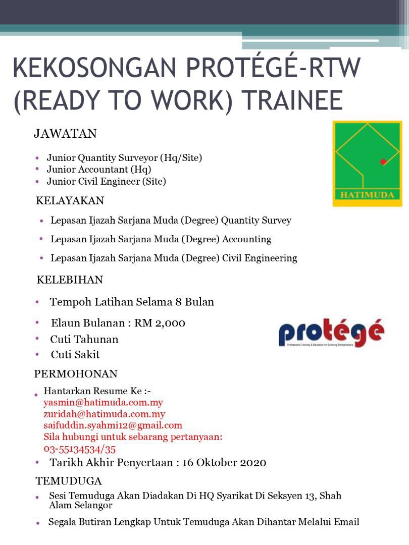 Twitter à¦ Jawatan Kosong Jawatan Kosong Lambaian Delta Sdn Bhd Position Protege Rtw Trainee Email Resume To Lambaiandelta72 Gmail Com Kindly Refer Poster For More Info Dekat Telegram Admin Ada Update Kerja