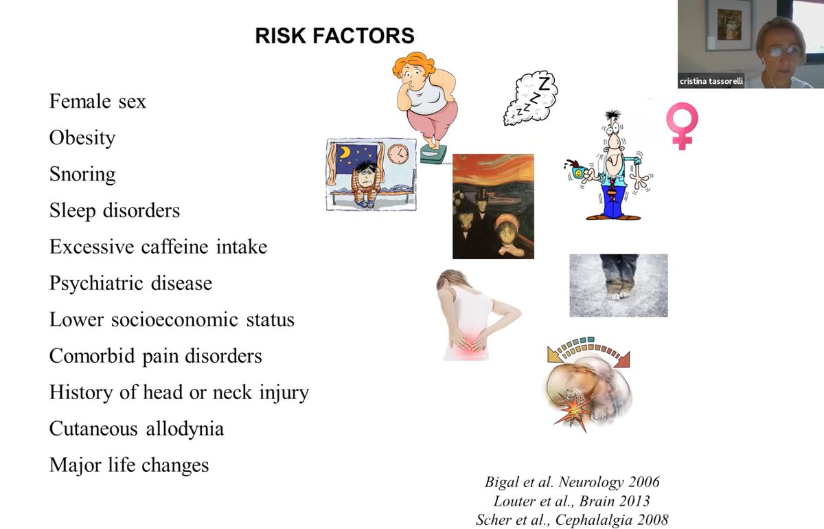 RayBose1978's tweet photo. #MTIS2020 Talk by Prof Tassorelli.
Slide shows the various risk factors associated with medication overuse #headache &amp; #migraine chronification. 
Hence it’s imp. to assess all these risk factors for medication overuse during a headache consultation before prescribing more pills https://t.co/R8nTdTpZPD