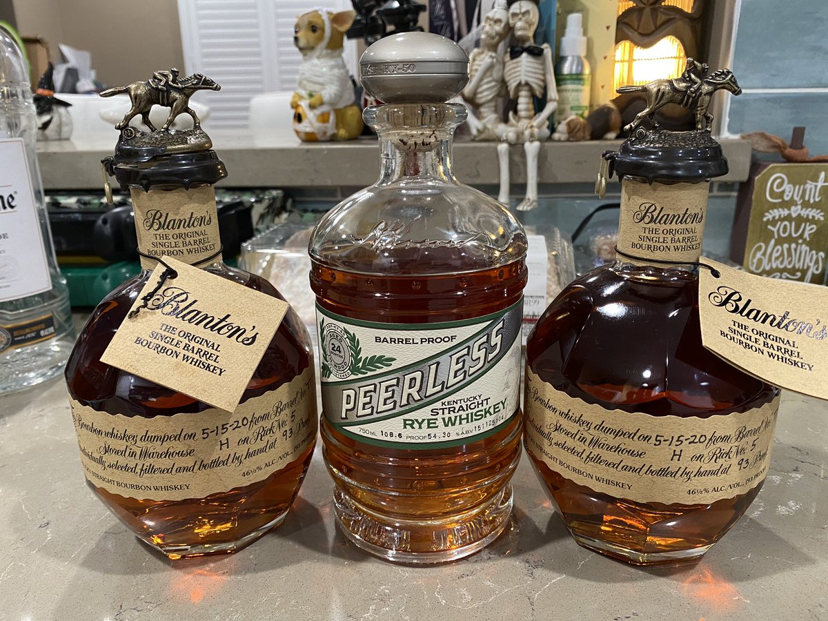 Amesq1's tweet photo. For my Rams whiskey fans! The good stuff! @BlantonsBourbon #PeerlessRye #RamsHouse https://t.co/b5IWvsO4Dx