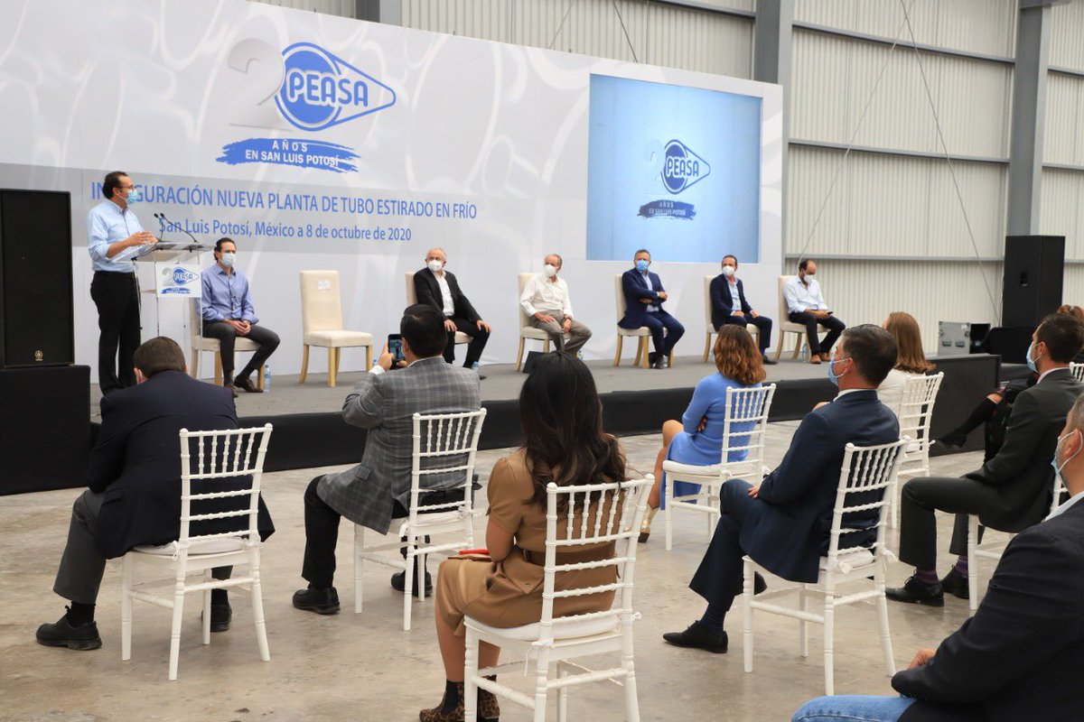 navaslp's tweet photo. Esta tarde fuimos testigos del importante crecimiento que #PEASA ha tenido en #SanLuisPotosí a lo largo de 20 años.

La inauguración de su nueva planta 
representa confianza, cosecha de éxito, trabajo y solidaridad con las familias potosinas. https://t.co/A692fC5xIb