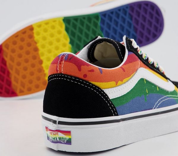 rainbow drip old skool shoes