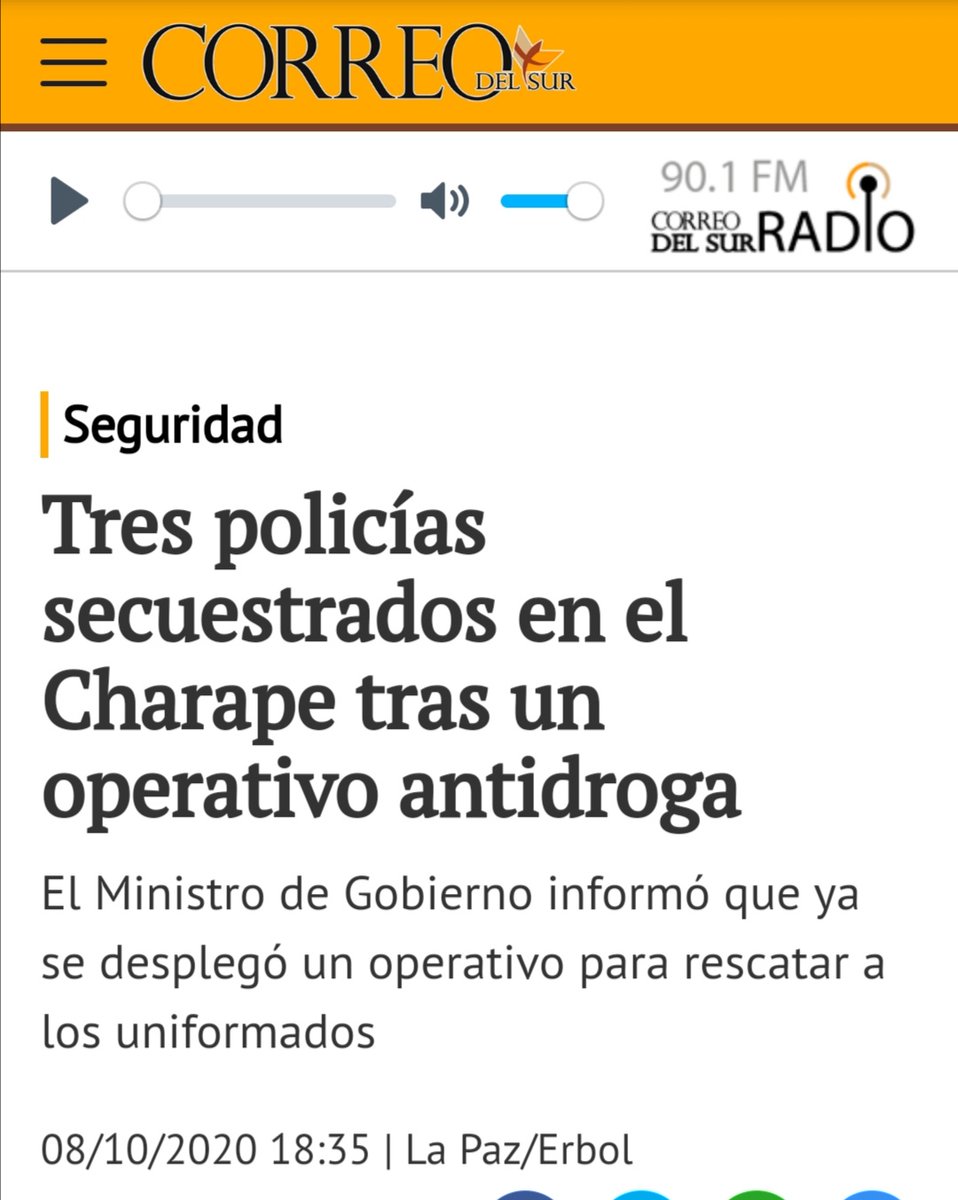tutoquiroga's tweet photo. Evo Morales no será Presidente de #Bolivia nunca más, pero sigue dirigiendo cocaleros del Trópico-Cbba, con su lugarteniente Andro-Narquito. Ellos dos son responsables de las vidas de tres policías secuestrados. O los devuelven con vida e ilesos, o deberán pagar las consecuencias https://t.co/2vZinsMl5T