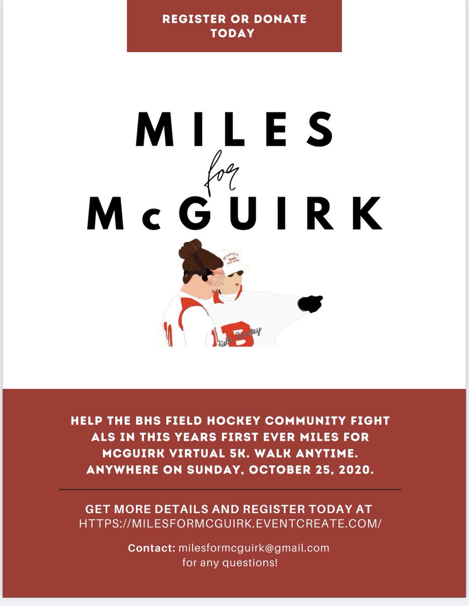 For anyone needing a break from politics. My high school field hockey coach, two years after 41-years as head coach was diagnosed with ALS. Please help me and the Branford Field Hockey community fight against this devastating disease. 🕊