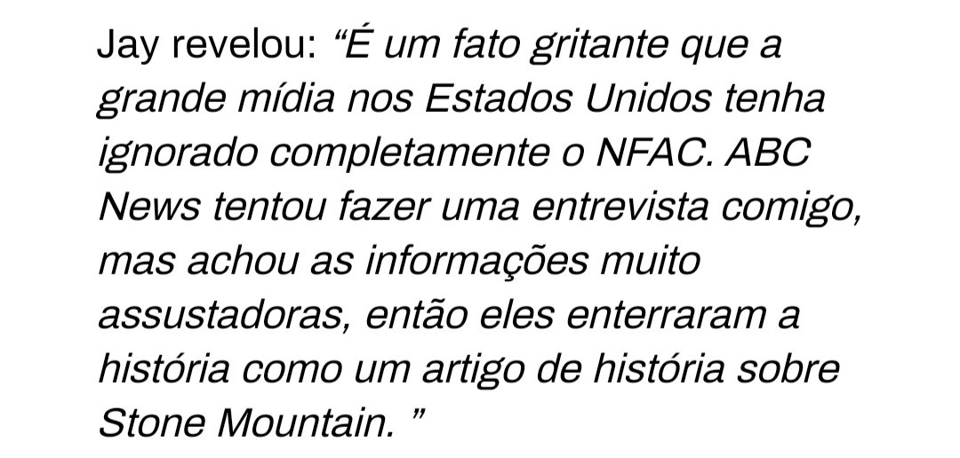 27 Vcs acham que a extrema imprensa da esquerda radical não sabe disso???LÓGICO QUE SABEM!!!Mas eles nunca te trouxeram as verdades e sim somente o que interessa e se encaixa na narrativa ideologica deles!!GrandMasterJay deu uma entrevista para a ABC e vejam o que aconteceu