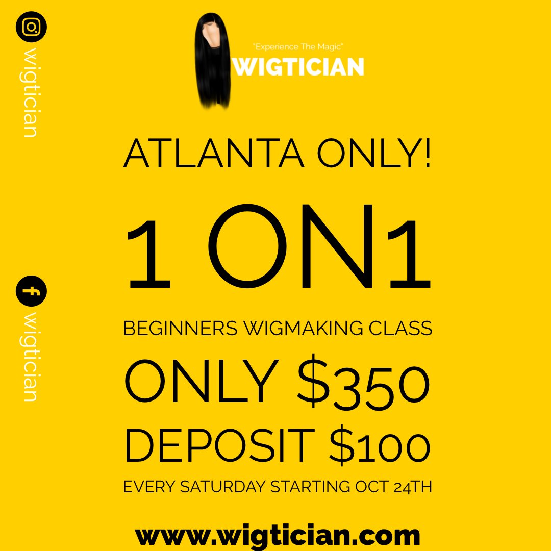therealqulia's tweet image. Are you ready to learn how to make custom wigs &amp;amp; wig installs❓ Classes in ATL every Saturday starting Oct 24th🙌🏾 #wigmaking #wigmakingclass #wigmaker