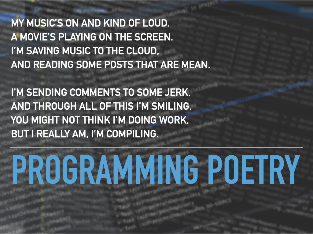 ProgrammingPoe1's tweet image. #programming #poetry #programmingpoetry