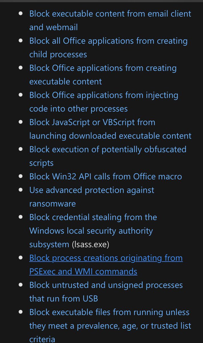 If you aren’t familiar with (or haven’t implemented) Attack Surface Reduction rules - there are a ton of really useful ones that can limit chance of initial compromise, privilege escalation and some forms of lateral movement/remote execution