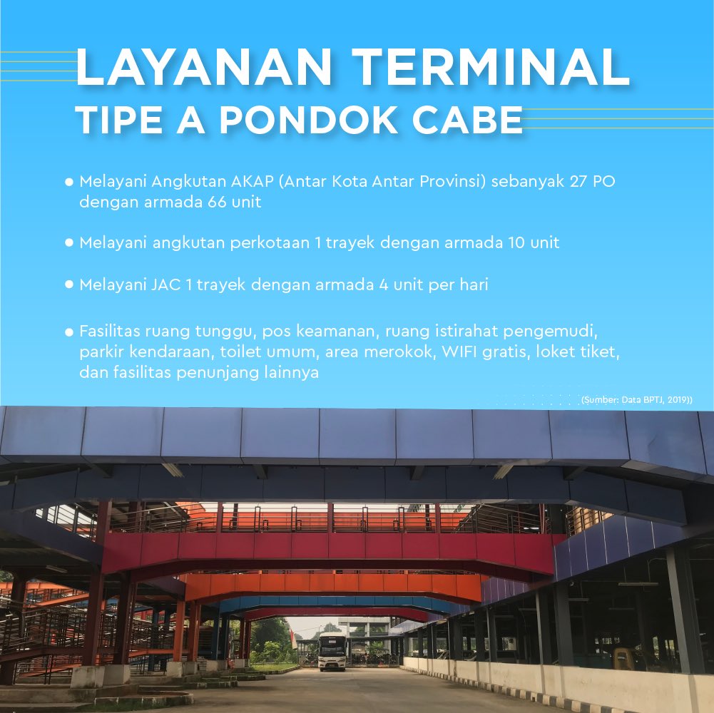Pasti #AnakKota yang tinggal di daerah Tangerang Selatan tidak asing lagi dengan Terminal Tipe A Pondok Cabe. 

#BPTJKemenhub #PenghubungIndonesia