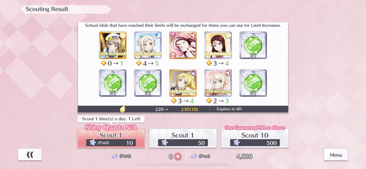 Scout 23: hahahahaha it’s the SR riko with the gay doujins....hahahahaha okay yeah i am fully resigned to sparking for ai since i have only 2 pulls left