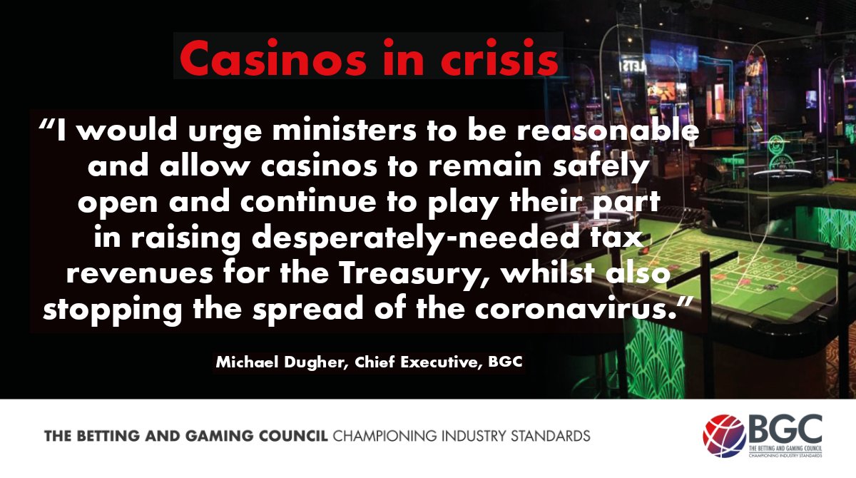 BGC boss  @MichaelDugher: "Ministers need to understand that casinos are not pseudo-nightclubs or places where young people go to drink. Nevertheless, they are willing to reduce their risk levels even further by refusing to serve alcohol."
