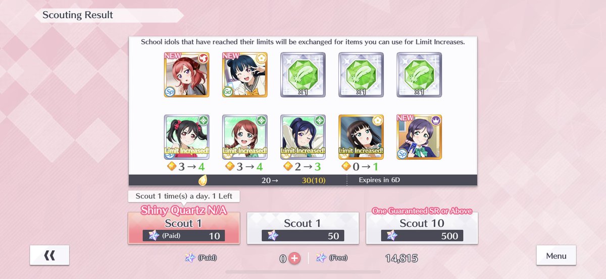 Scouts 2~4: thank you for the yoshiko but WRONG COOL VO CARD