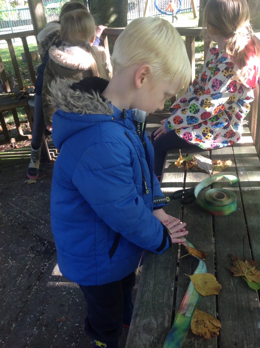 stwinsholywell's tweet photo. Some children from Dosbarth Melyn have been to Forest School this week and made leaf crowns. They collected leaves and used spotter sheets to try to identify which tree they came from. #funoutdoors #forestkings #forestprincesses https://t.co/x0SYUG279c